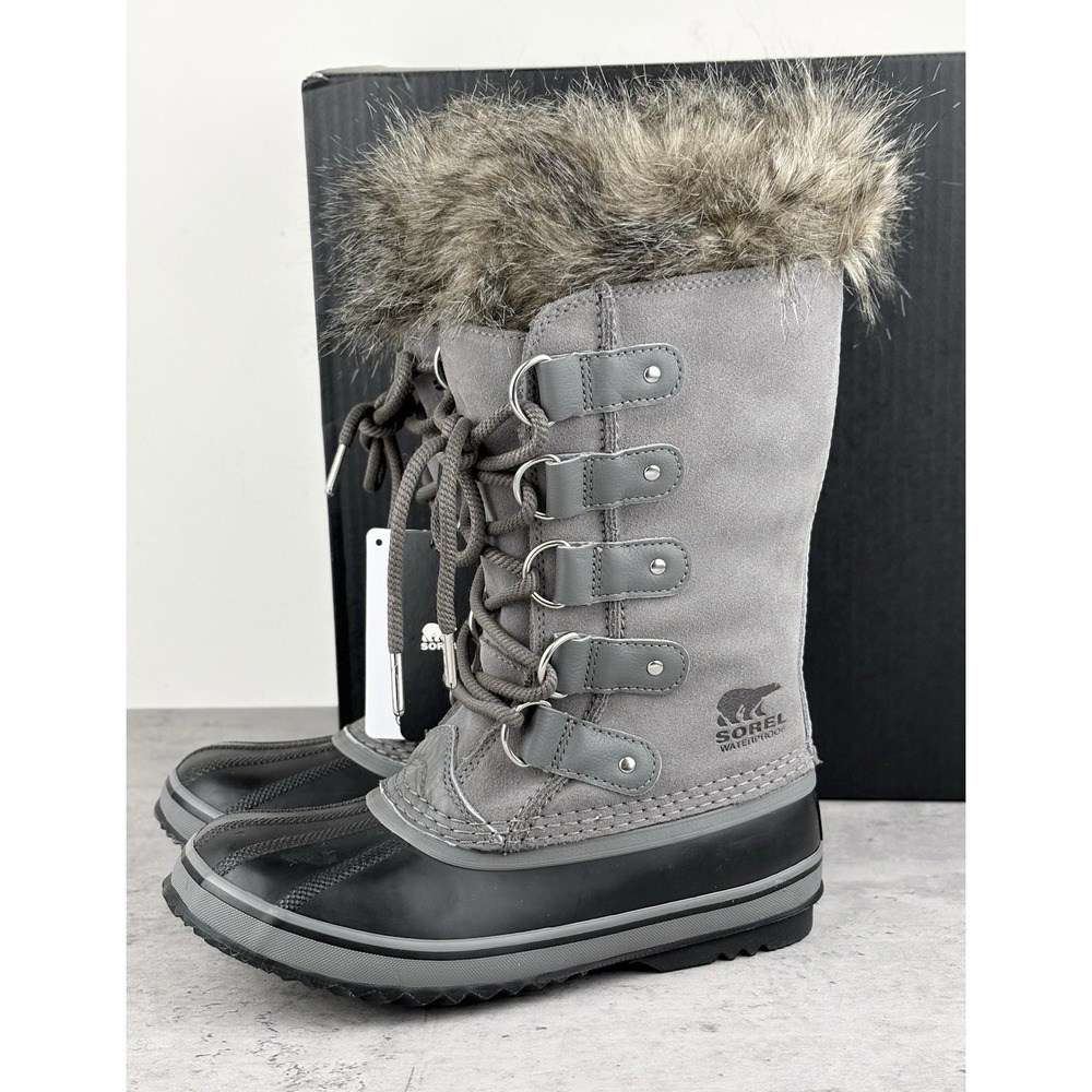Sorel Women's Joan of Arctic Waterproof Boots Size US 8 Quarry Gray Suede New - Picture 3 of 6